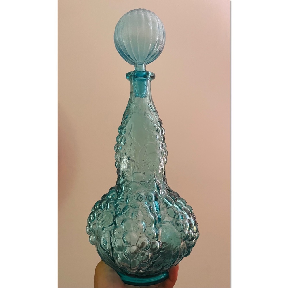 Gorgeous MCM Genie bottle decanter aqua blue glass